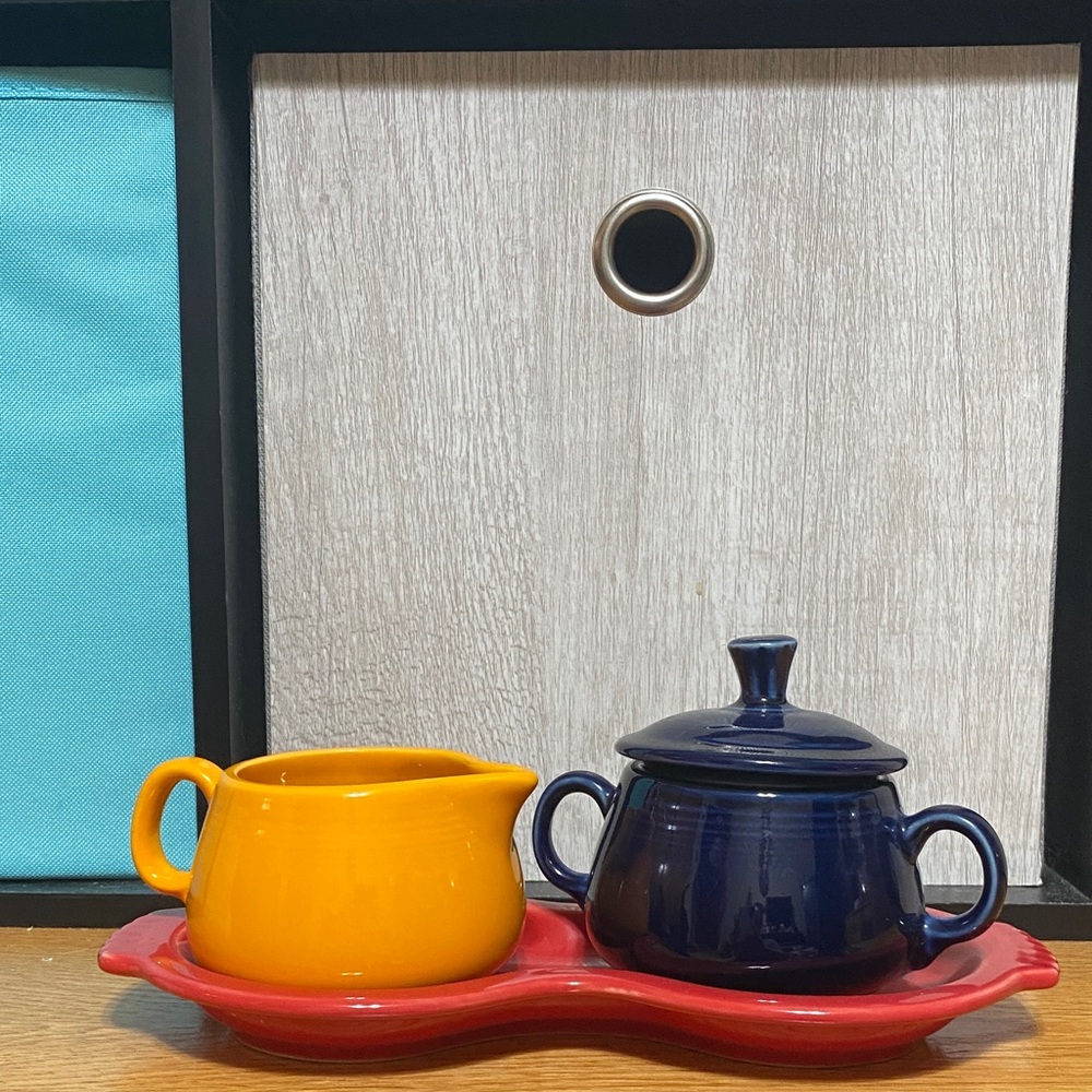 Fiestaware Ceramic Creamer and Sugar Bowl Set